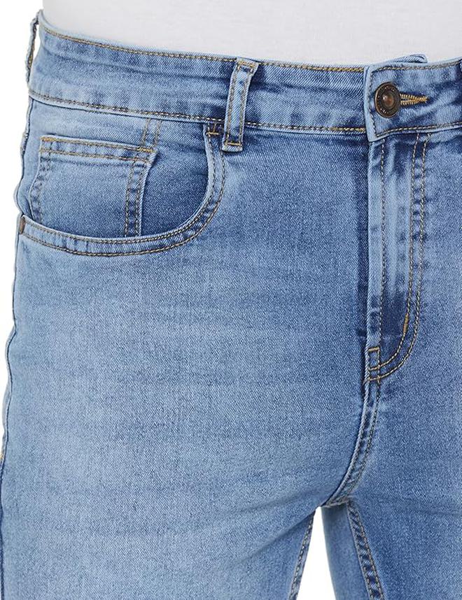 inkd Men's Slim Fit Jeans - Mid-Rise | Cotton Blend | Stretchable Fabric | Jeans for Men | Classic 5 Pocket Styling - Image 3